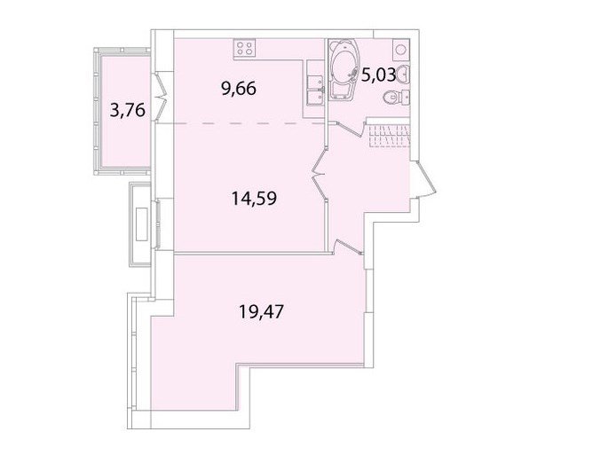 2 этаж 2-комнатн. 56.45 кв.м.