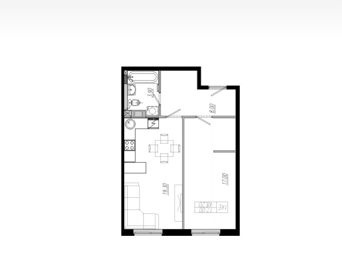 2 этаж 2-комнатн. 48.2 кв.м.
