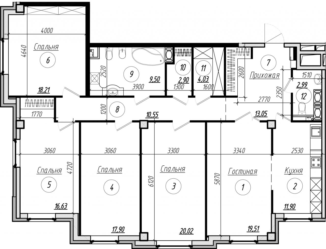 2 этаж 5-комнатн. 147.5 кв.м.