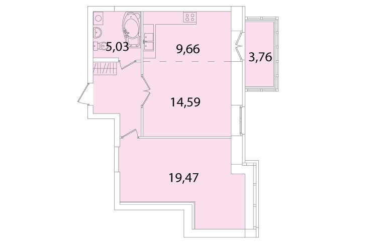 3 этаж 2-комнатн. 56.9 кв.м.
