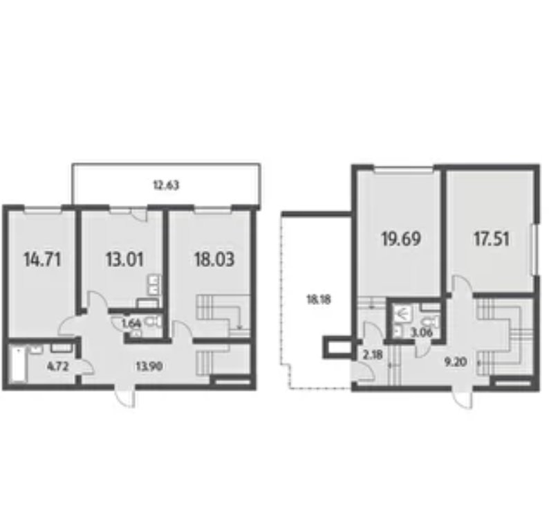 2 этаж 4-комнатн. 126.89 кв.м.