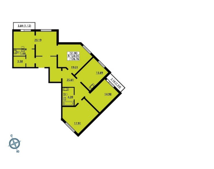 4 ���� 3-�������. 126.76 ��.�.